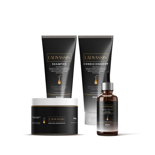 Kit Bisnaga Shampoo + Condicionador + Máscara + Sérum LadyAssis